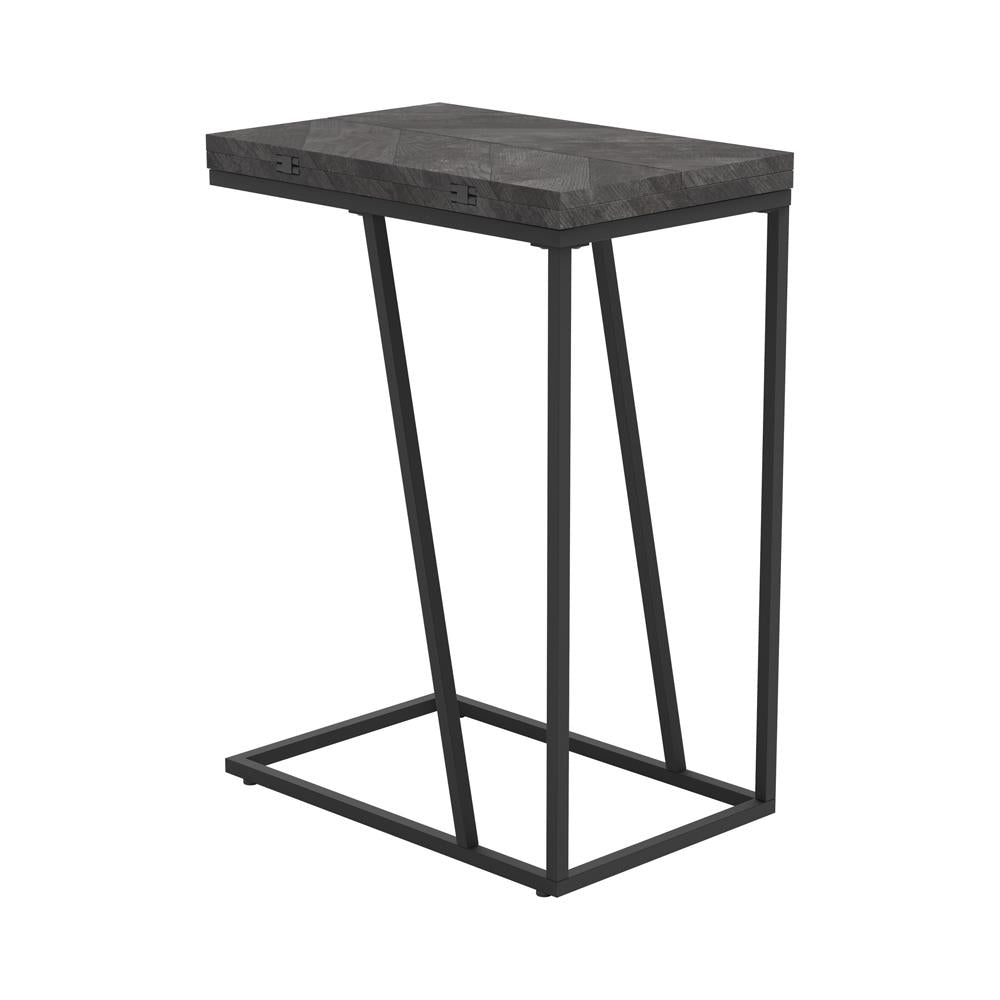 Carly Gray Expandable Chevron Rectangular Accent Table