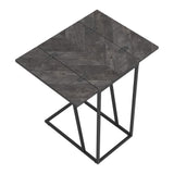 Carly Gray Expandable Chevron Rectangular Accent Table