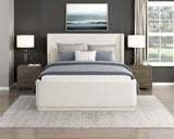 Carmel Beige Eastern King Upholstered Platform Bed by Homelegance at Eve Furniture