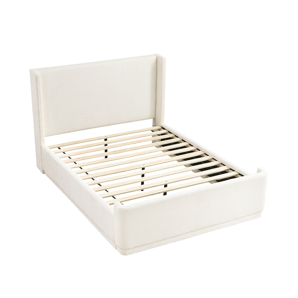 Carmel Beige Full Upholstered Platform Bed by Homelegance at Eve Furniture