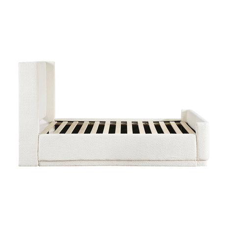 Carmel Beige Full Upholstered Platform Bed by Homelegance at Eve Furniture