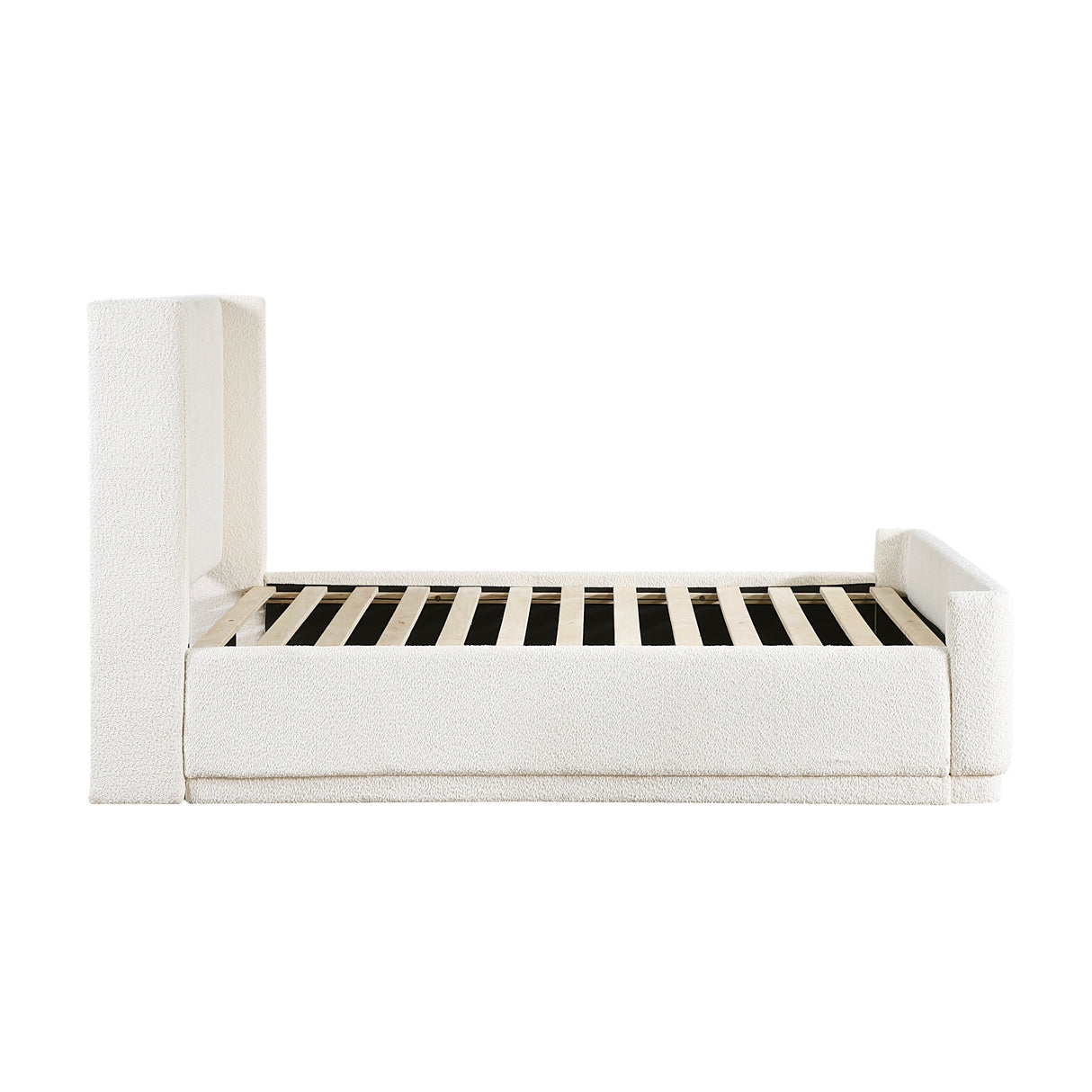 Carmel Beige Queen Upholstered Platform Bed by Homelegance at Eve Furniture