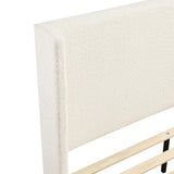 Carmel Beige Queen Upholstered Platform Bed by Homelegance at Eve Furniture