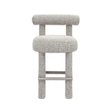 Carmel Black & White Performance Boucle Counter Stool by TOV Furniture at Eve Furniture