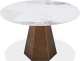Carmel Chanelle/Bronze Stone Top Round Dining Table by Modus Furniture at Eve Furniture