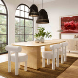 Carmel Cream Performance Boucle Dining Chair by TOV Furniture at Eve Furniture
