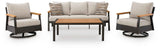 Carmel Highlands Dark Brown Outdoor Sofa,Chairs,Table (Set of 4) by Ashley at Eve Furniture