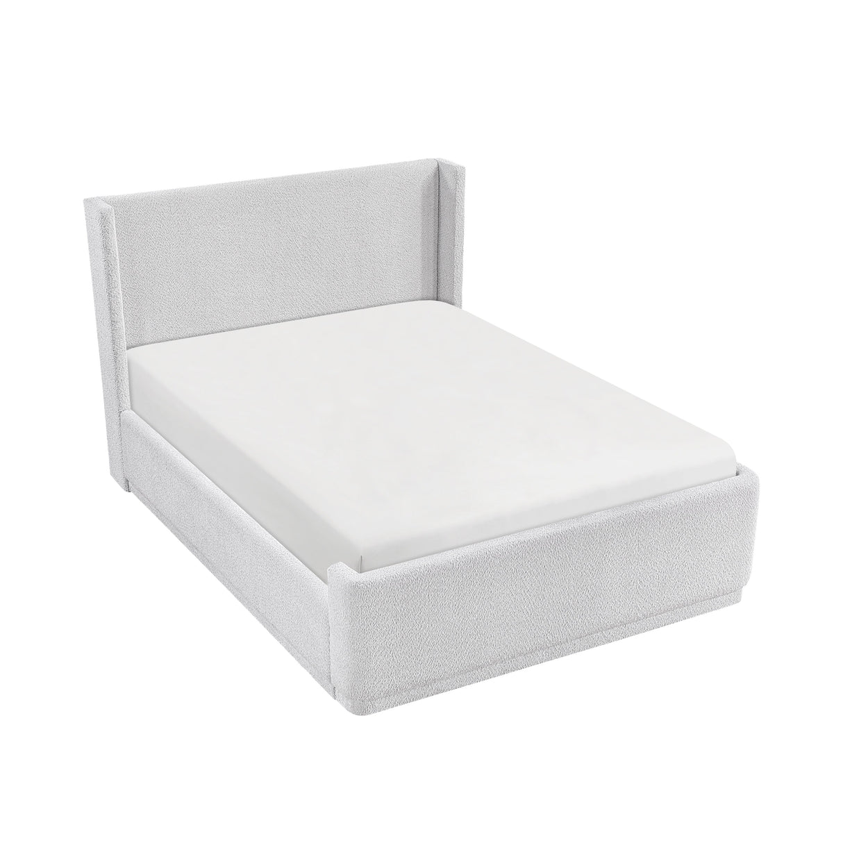 Carmel Light Gray Eastern King Upholstered Platform Bed by Homelegance at Eve Furniture