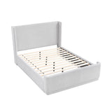 Carmel Light Gray Eastern King Upholstered Platform Bed by Homelegance at Eve Furniture