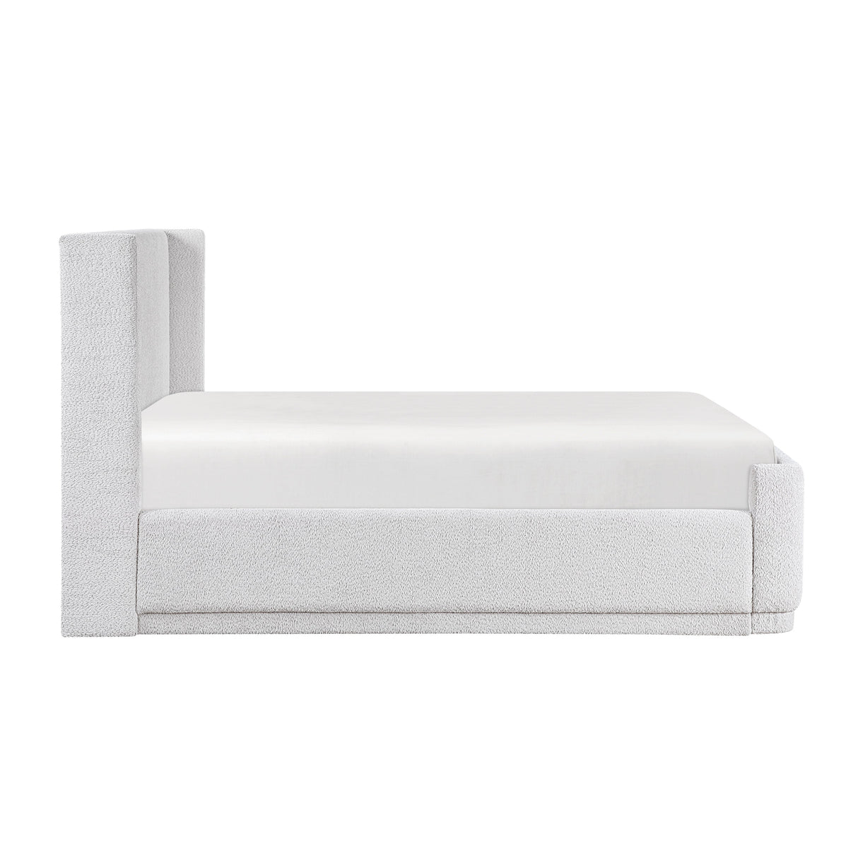 Carmel Light Gray Eastern King Upholstered Platform Bed by Homelegance at Eve Furniture
