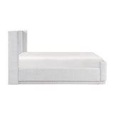 Carmel Light Gray Eastern King Upholstered Platform Bed by Homelegance at Eve Furniture