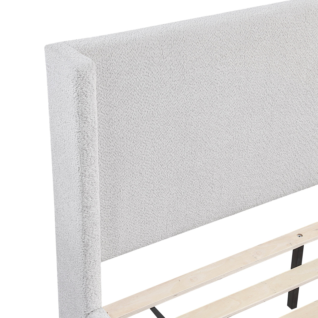 Carmel Light Gray Eastern King Upholstered Platform Bed by Homelegance at Eve Furniture