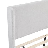 Carmel Light Gray Eastern King Upholstered Platform Bed by Homelegance at Eve Furniture