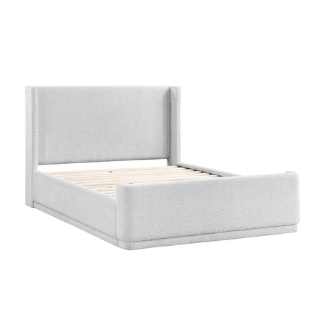 Carmel Light Gray Eastern King Upholstered Platform Bed by Homelegance at Eve Furniture