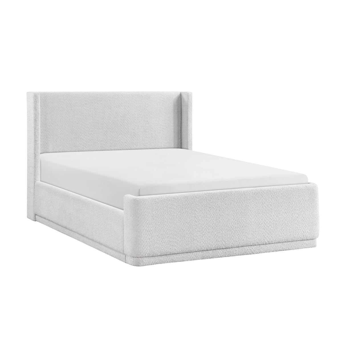 Carmel Light Gray Eastern King Upholstered Platform Bed by Homelegance at Eve Furniture