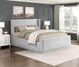Carmel Light Gray Full Upholstered Platform Bed by Homelegance at Eve Furniture