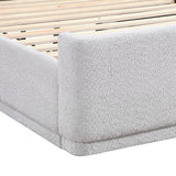 Carmel Light Gray Full Upholstered Platform Bed by Homelegance at Eve Furniture
