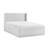 Carmel Light Gray Full Upholstered Platform Bed by Homelegance at Eve Furniture