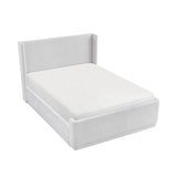 Carmel Light Gray Queen Upholstered Platform Bed by Homelegance at Eve Furniture