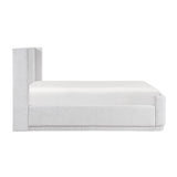 Carmel Light Gray Queen Upholstered Platform Bed by Homelegance at Eve Furniture