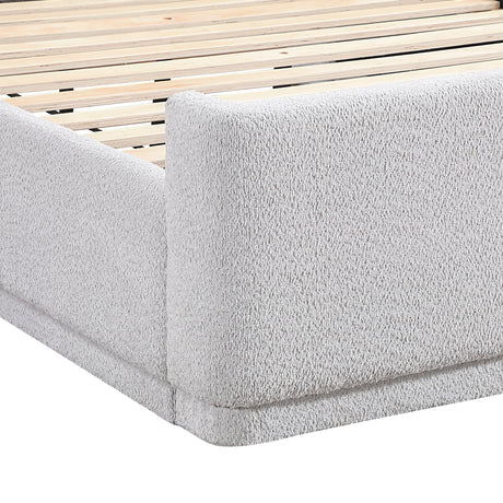 Carmel Light Gray Queen Upholstered Platform Bed by Homelegance at Eve Furniture