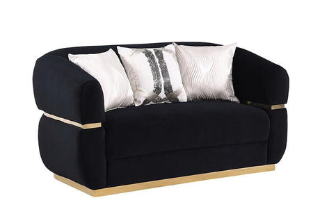 Carmela Black Sofa Loveseat by New Era Innovations at Eve Furniture