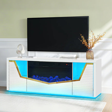 Carmela White Fireplace by New Era Innovations at Eve Furniture