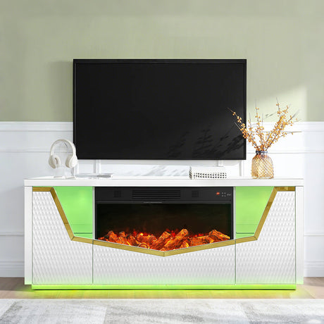 Carmela White Fireplace by New Era Innovations at Eve Furniture