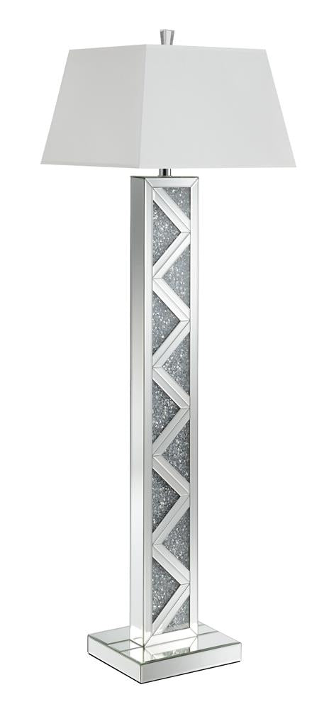 Carmen Geometric Base Floor Lamp Silver