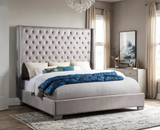 Carmen Silver Diamond Tufted King Bed
