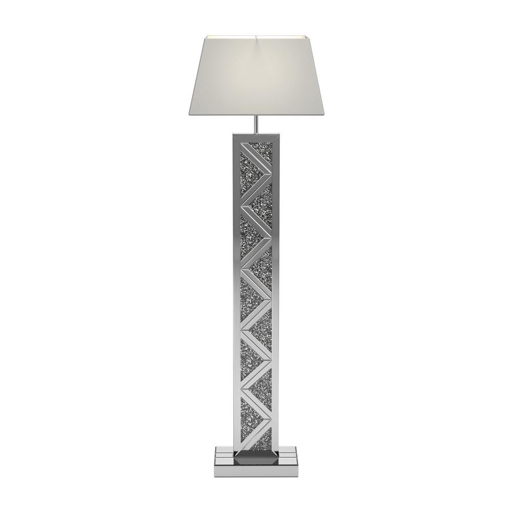 Carmen Silver Geometric Base Floor Lamp by Coaster at Eve Furniture