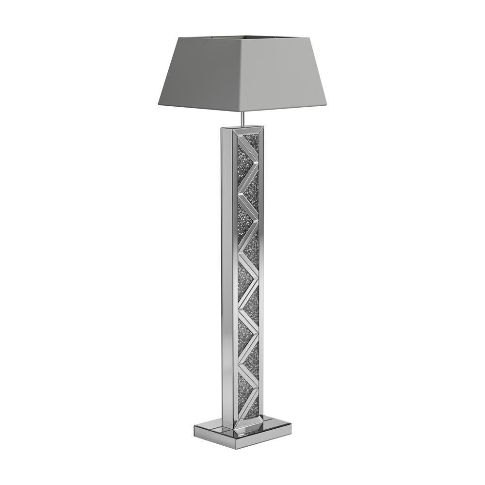 Carmen Silver Geometric Base Floor Lamp by Coaster at Eve Furniture
