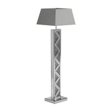 Carmen Silver Geometric Base Floor Lamp by Coaster at Eve Furniture