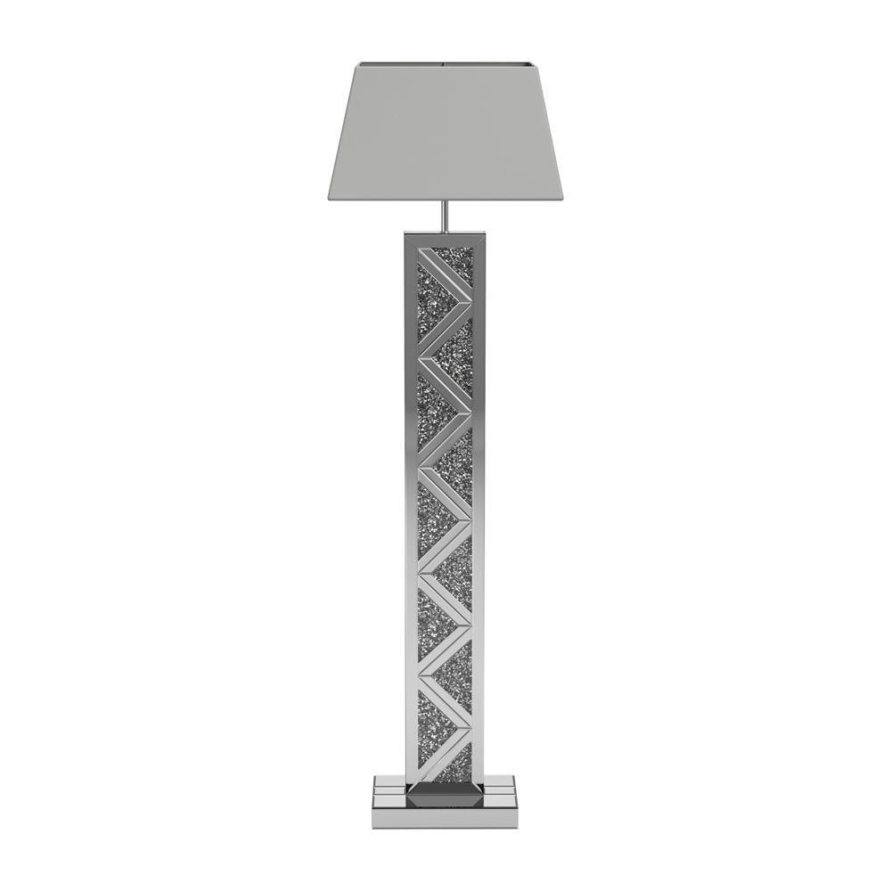 Carmen Silver Geometric Base Floor Lamp by Coaster at Eve Furniture
