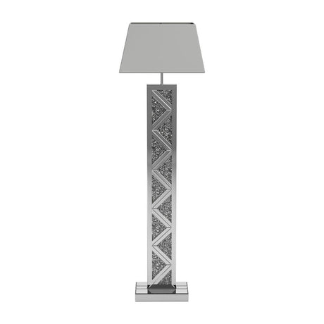 Carmen Silver Geometric Base Floor Lamp by Coaster at Eve Furniture