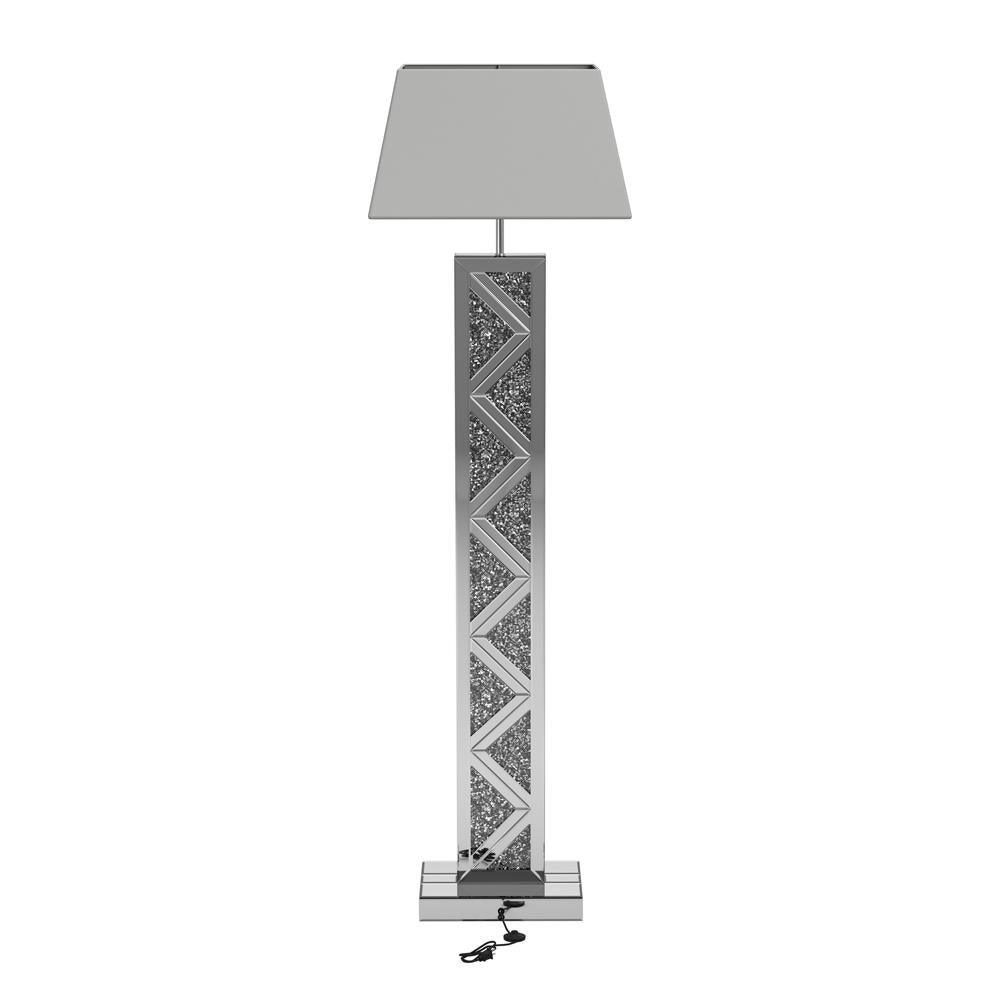 Carmen Silver Geometric Base Floor Lamp by Coaster at Eve Furniture