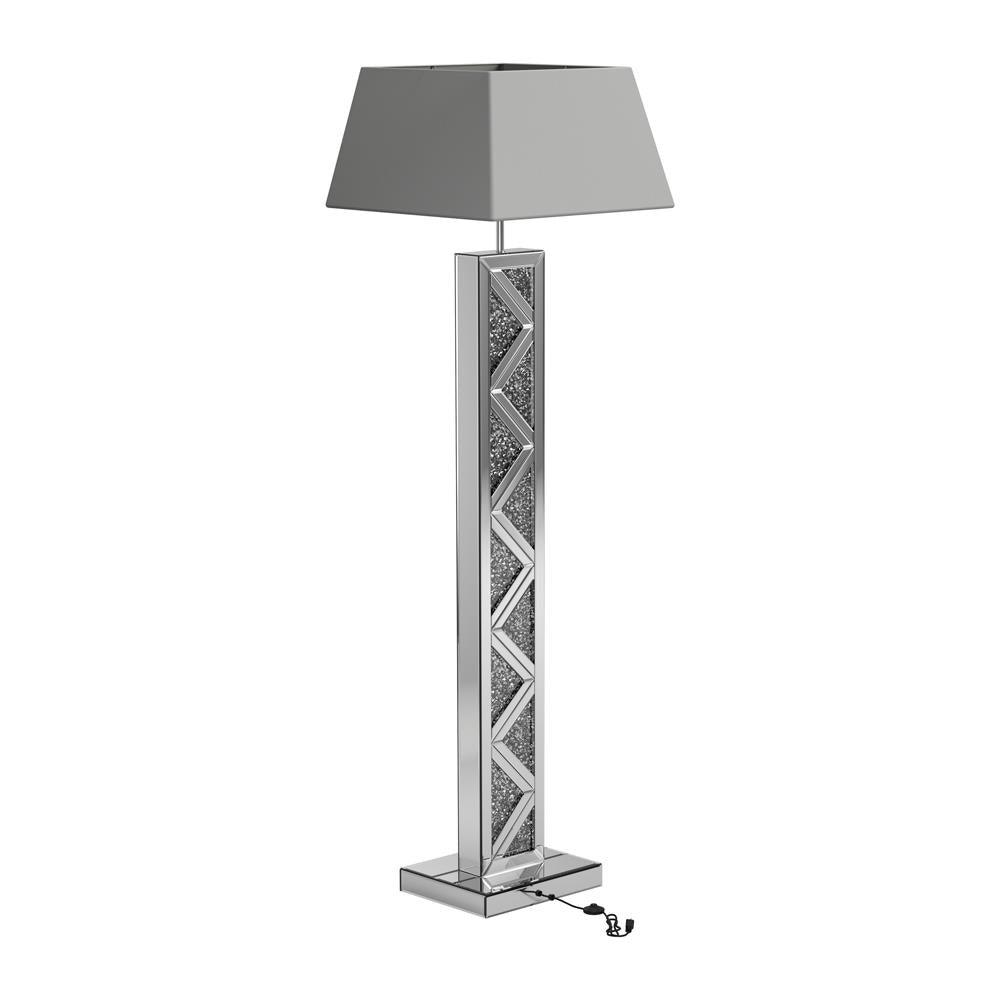 Carmen Silver Geometric Base Floor Lamp by Coaster at Eve Furniture