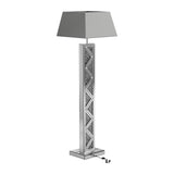 Carmen Silver Geometric Base Floor Lamp by Coaster at Eve Furniture