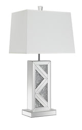Carmen Silver Geometric Base Table Lamp by Coaster at Eve Furniture