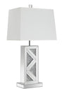Carmen Silver Geometric Base Table Lamp by Coaster at Eve Furniture