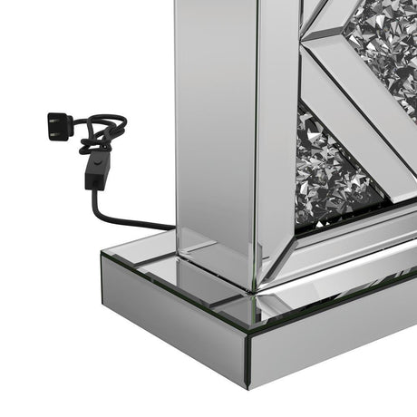 Carmen Silver Geometric Base Table Lamp by Coaster at Eve Furniture