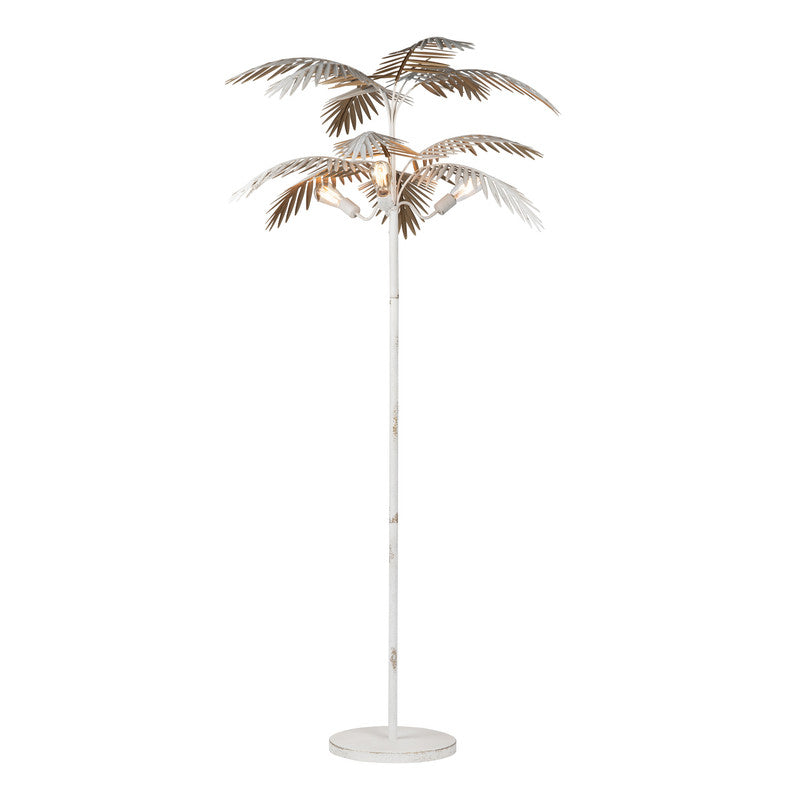 Carmichael White/Gold Floor Lamp by Crestview at Eve Furniture