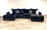 Carnaby Black Double Chaise Sectional by Happy Homes at Eve Furniture