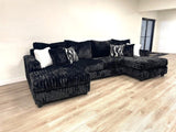 Carnaby Black Double Chaise Sectional by Happy Homes at Eve Furniture