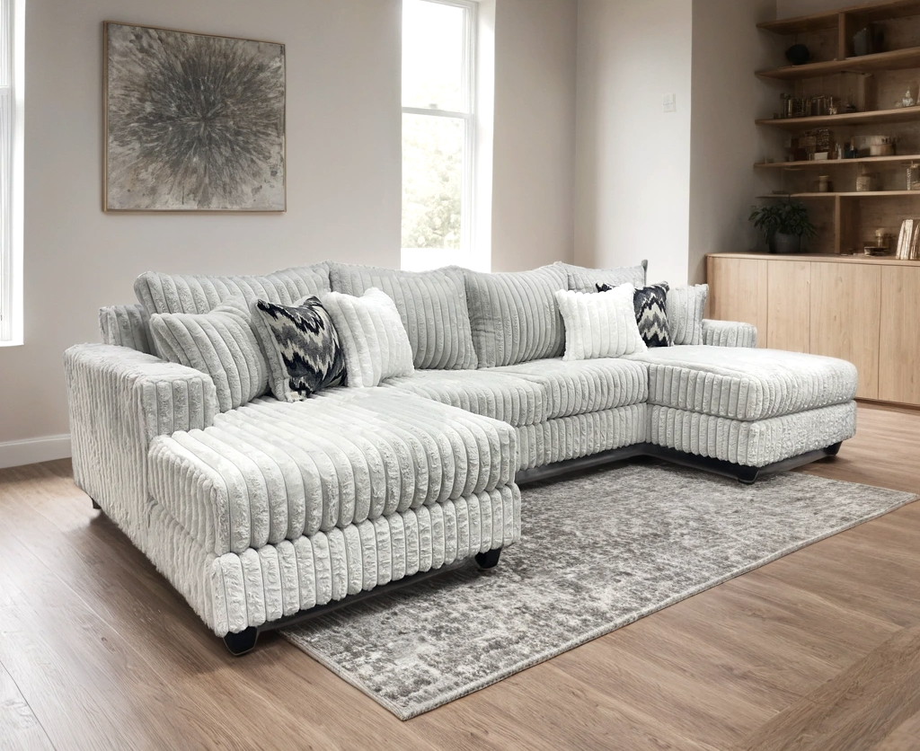 Carnaby Gray Double Chaise Sectional by Happy Homes at Eve Furniture