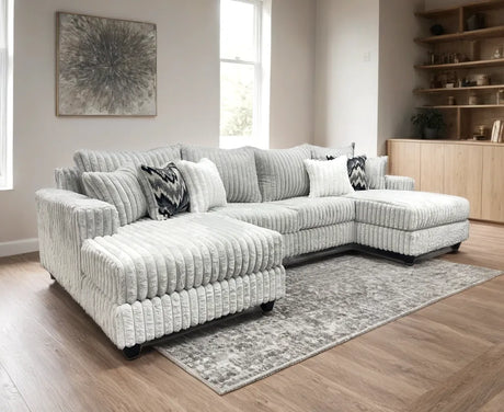 Carnaby Gray Double Chaise Sectional by Happy Homes at Eve Furniture