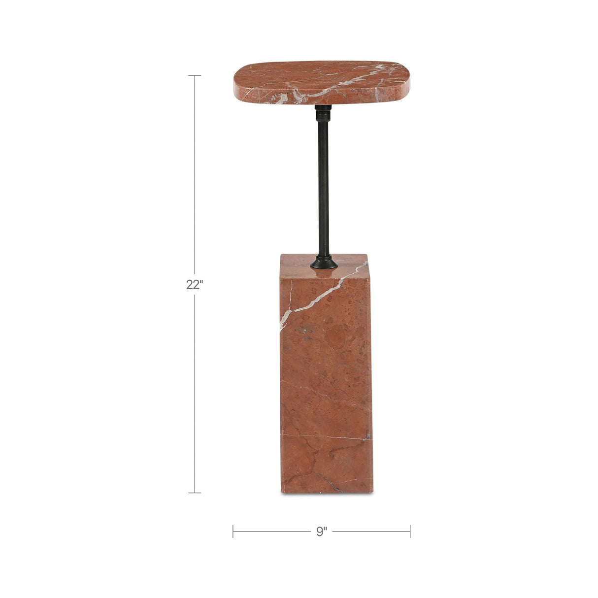 Caro Rosso Alicante Marble Side Table by Moe's Home at Eve Furniture