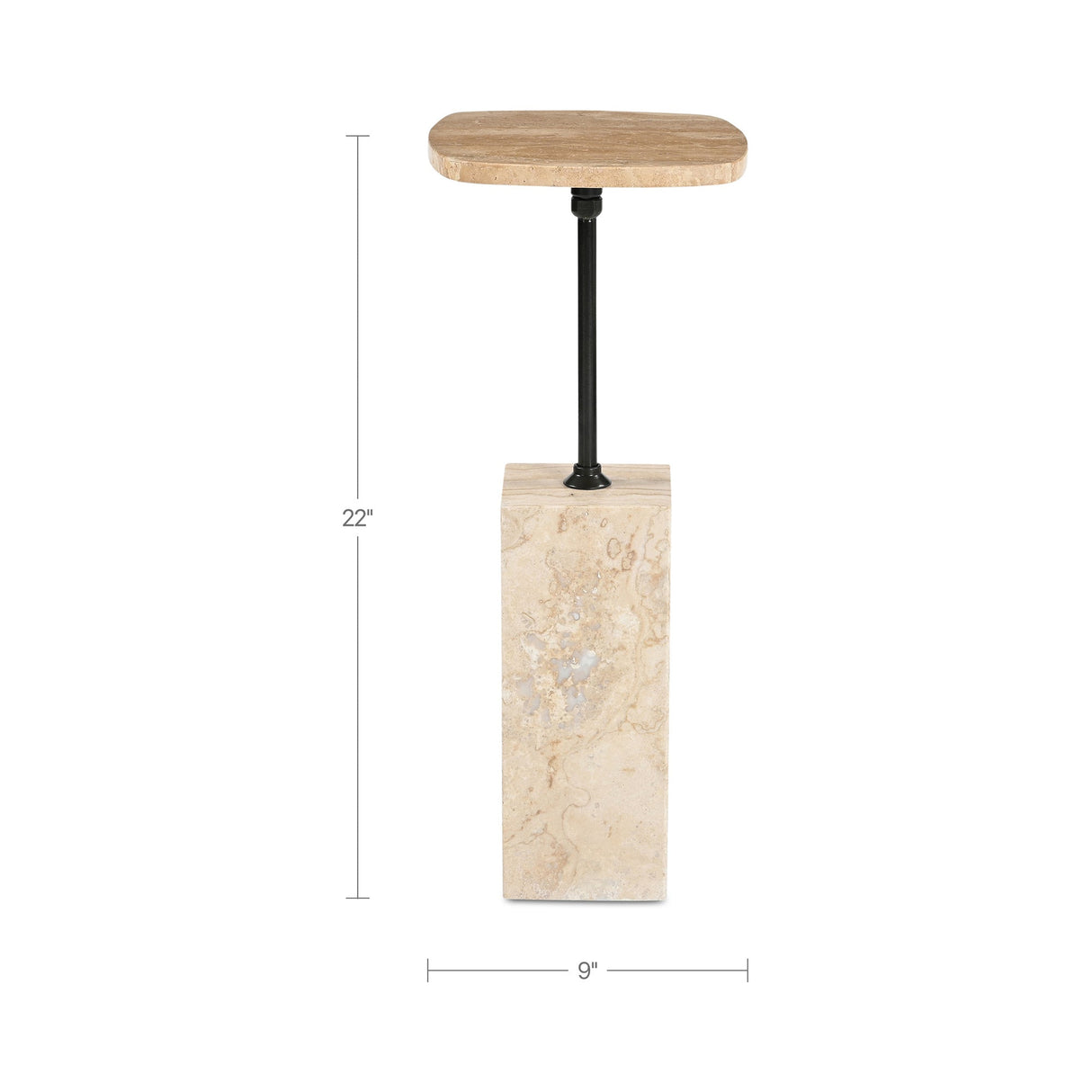 Caro Travertine Side Table by Moe's Home at Eve Furniture