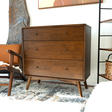 Caroline Mid Century Modern Solid Wood Dresser 3-Drawer by Ashcroft Furniture at Eve Furniture