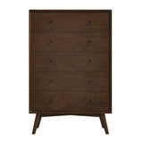 Caroline Mid Century Modern Solid Wood Dresser 5-Drawer by Ashcroft Furniture at Eve Furniture